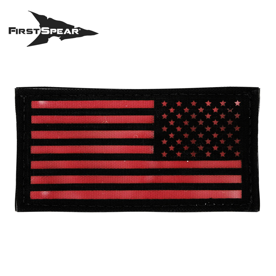 Cell Tag IFF Patch 2×4 American Flag Reverse - Letter Color Red