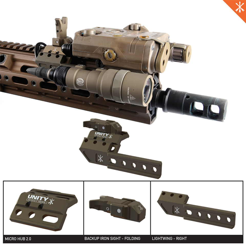 Unity Tactical FUSION Folding Front Sight ＋ Micro Hub 2.0 FDE FUS