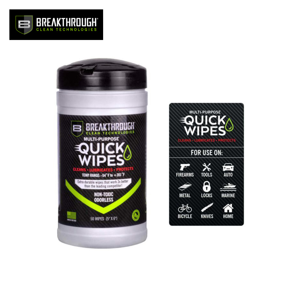 BCT Synthetic CLP Quick Wipes - 50 Count Canister - (5" x 6" wipes)