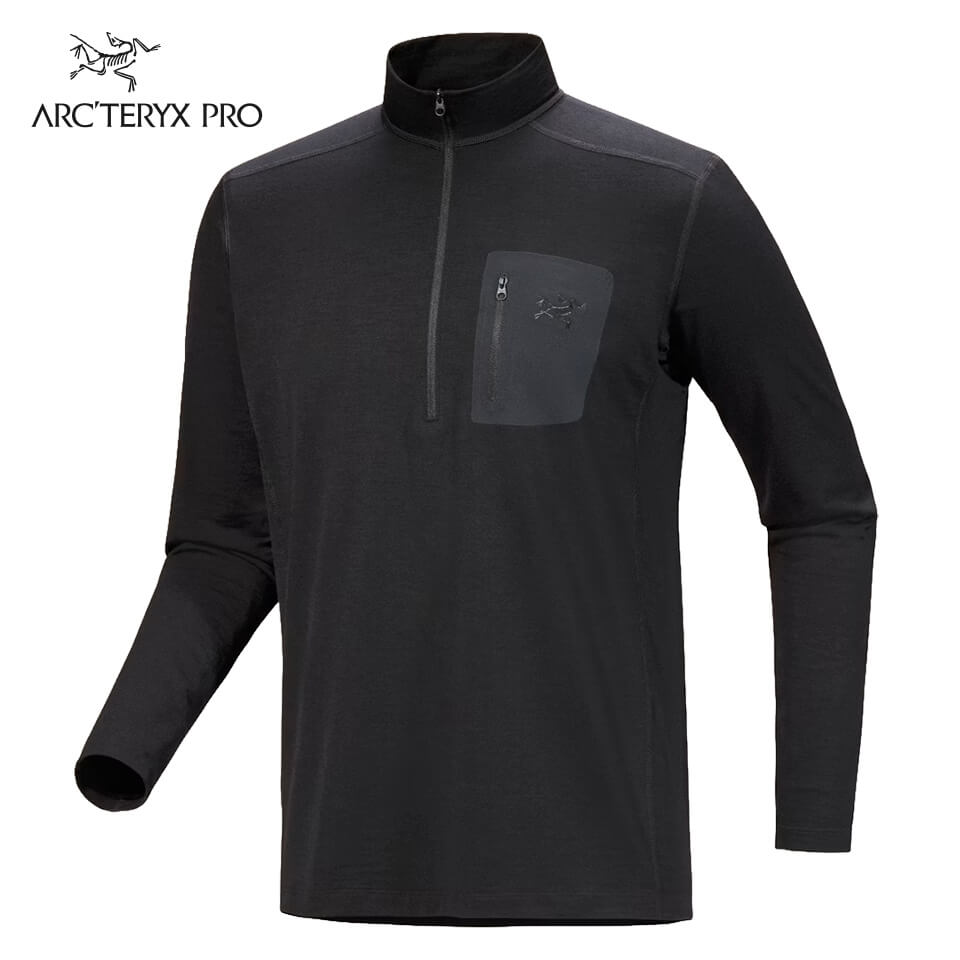 COLD WX ZIP NECK AR - WOOL MEN'S - Black